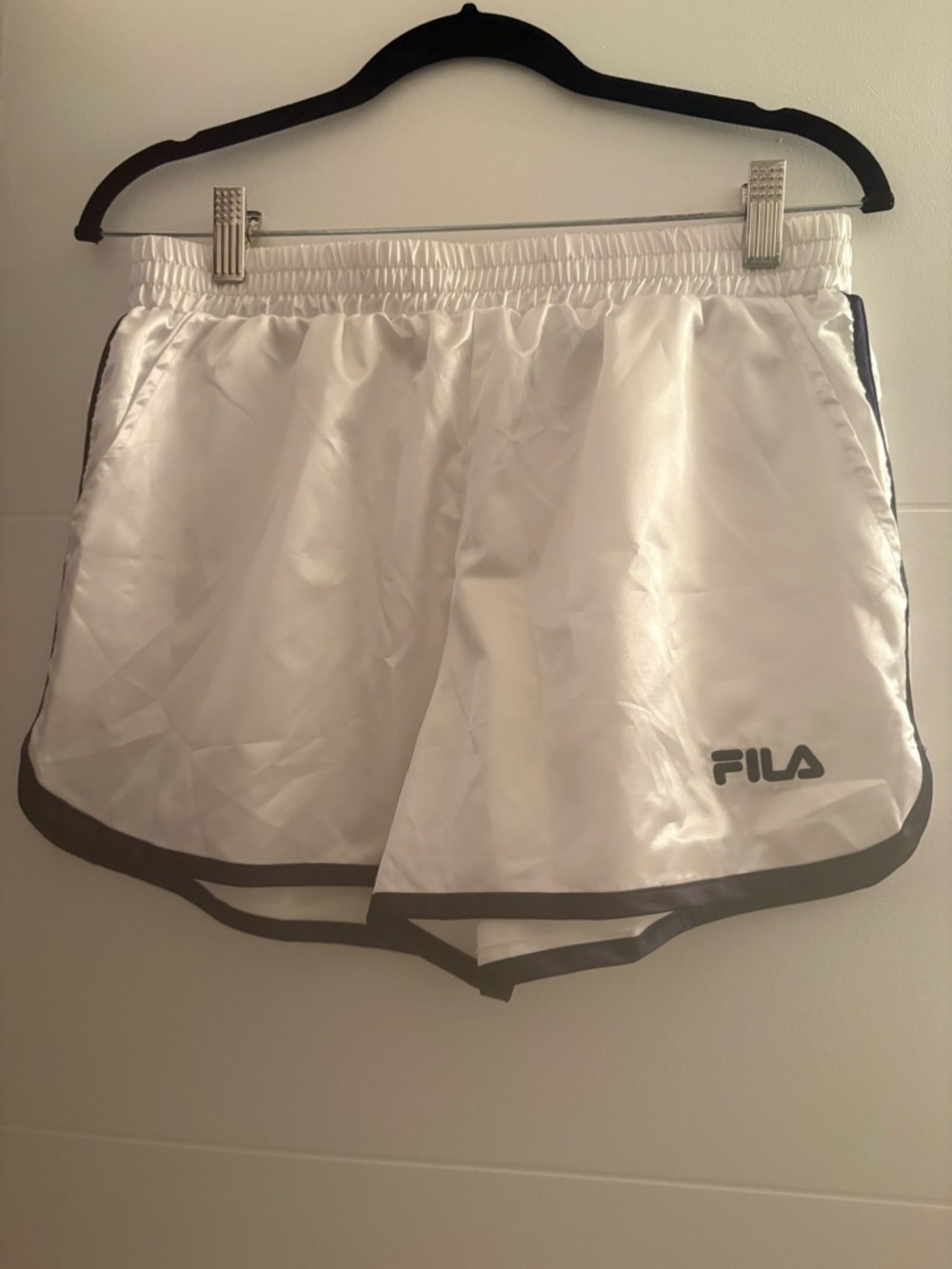 FILA White Athletic Shorts with Black Trim